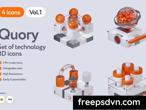 Quory Technology 3D Icons Vol.1 5V5GTUD 0