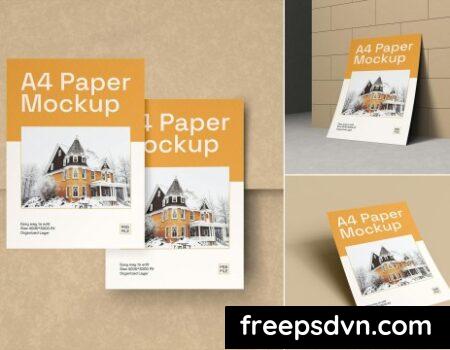 Realistic A4 Paper Mockup Set BC7FV8L 0