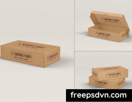 Rectangular Cardboard Box Branding Mockup Set PH4ZG7X 0