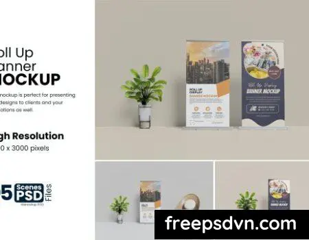 Roll Up Display Banner Mockup Z8FM46T Roll Up Display Banner Mockup Z8FM46T 0
