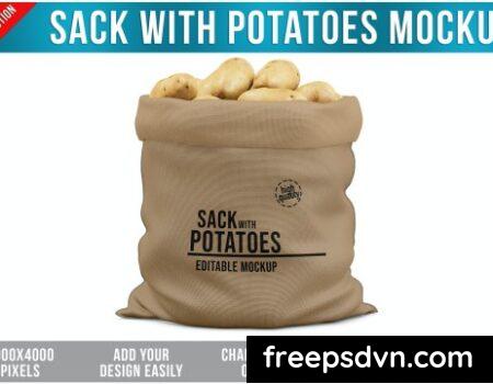 Sack with Potatoes Mockup 329U26E 0