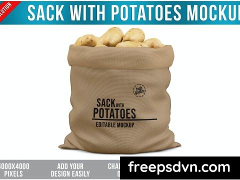 Sack with Potatoes Mockup 329U26E 0