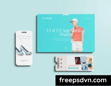 Screen and Ticket Mockup for UI Design Display 8ES99NB 0