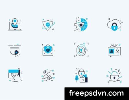 Security Line Icons Set Vector Illustration. Colle S75NR2Q 0