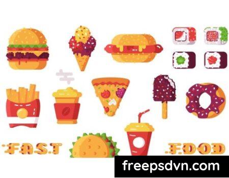 Set Of Various Type Of Fast Food F4H9GRE 0