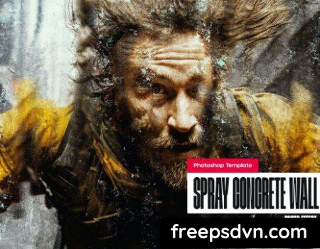 Spray Concrete Wall Photo Effect DR4E8AT Spray Concrete Wall Photo Effect DR4E8AT 0