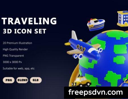 Traveling 3D Icon Set ZM844NS 0