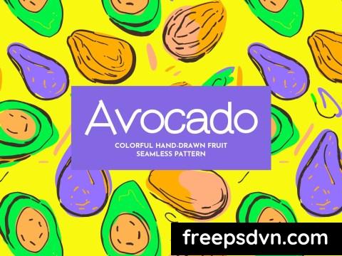 Vibrant Hand Drawn Avocado Doodle Seamless Pattern UY8USX9 0