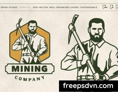 Vintage Hand Drawn Mining Company Logo Label Ubcnqy4 0