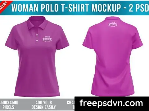 Woman Polo T Shirt Mockup 2 PSDS Y93CM87 0