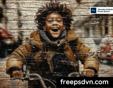 Wooden Painting Photo Effect 7KZLCFJ Wooden Painting Photo Effect 7KZLCFJ 0