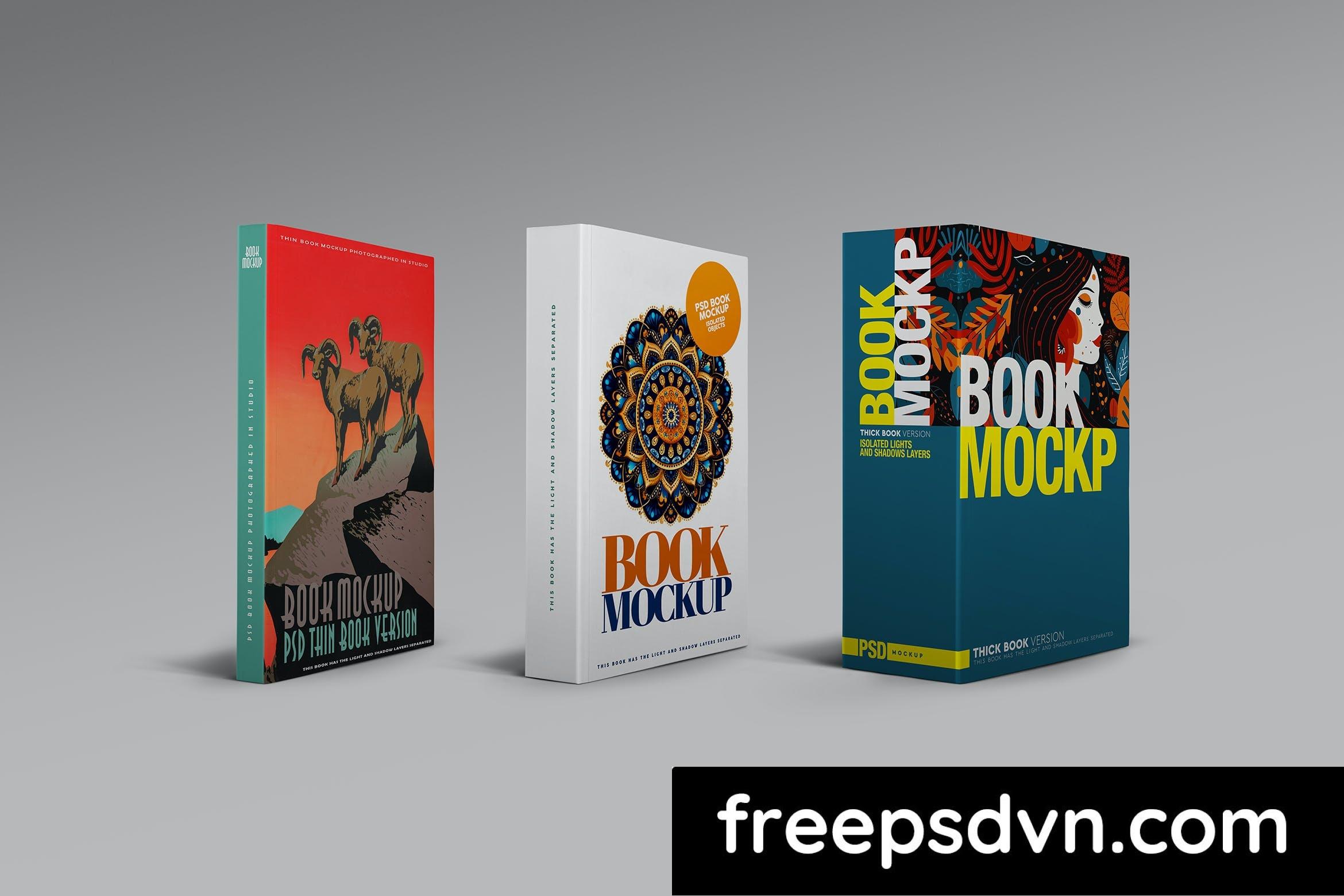 book mockup thin medium thick cover spine seblxvm 0 1