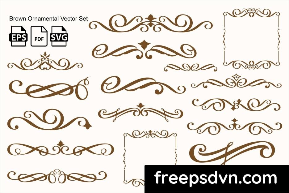 brown ornamental vector set 9gjmum7 0