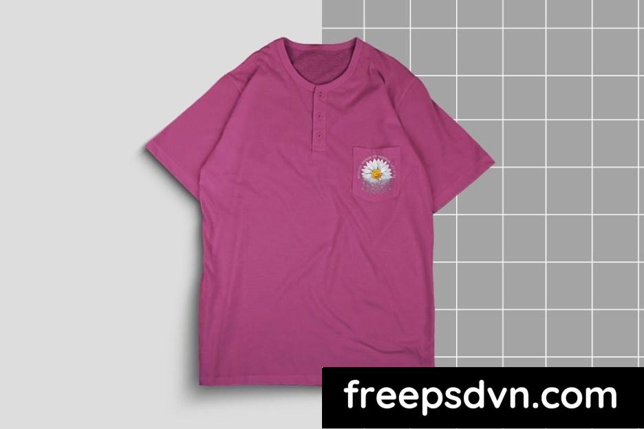 Button female Tshirt mockup APJ9WGH - FreePSDvn