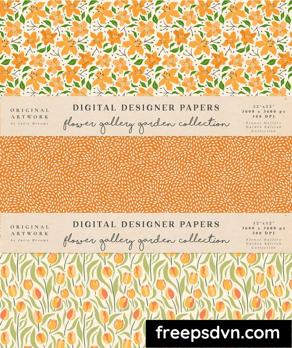 garden flowers seamless patterns orange red 9gxd9a3 2