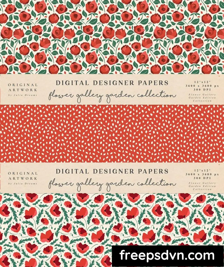 garden flowers seamless patterns orange red 9gxd9a3 4