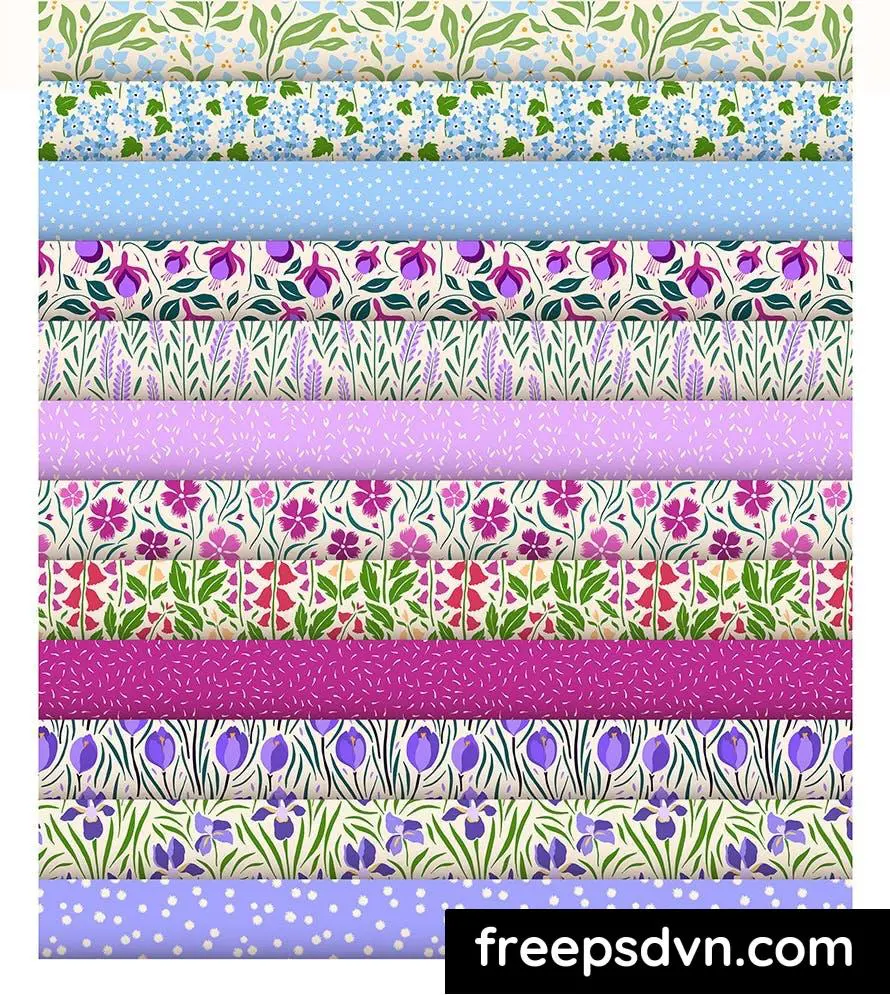 garden flowers seamless patterns purple blue a5erscz 4