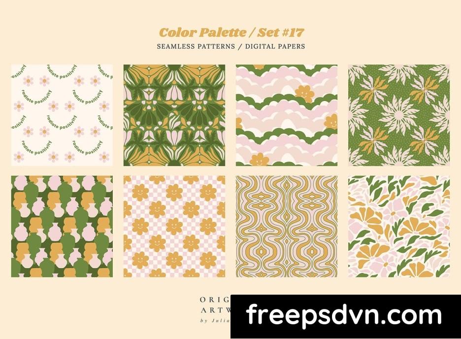 groovy boho seamless patterns papers cute flowers jp6rr6z 4