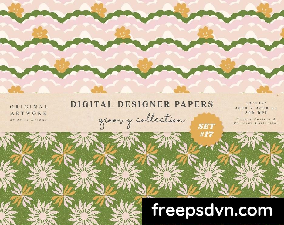 groovy boho seamless patterns papers cute flowers jp6rr6z 5