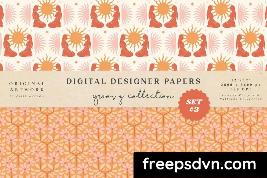 groovy boho seamless patterns papers feminine p3d94v9 3