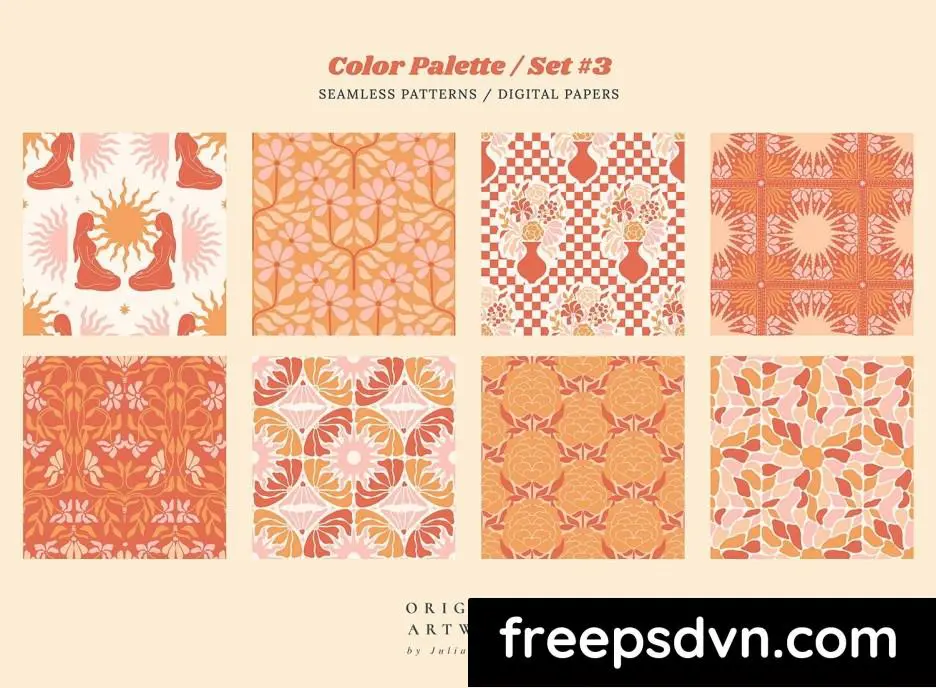 groovy boho seamless patterns papers feminine p3d94v9 5