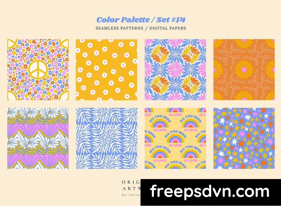 groovy boho seamless patterns papers love peace nw9s3ux 1