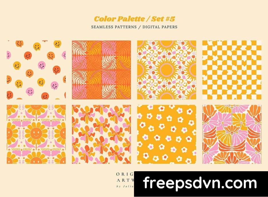 groovy boho seamless patterns papers modern fun mdl37e5 1