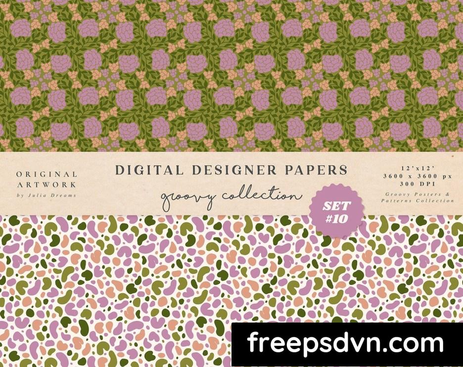 groovy boho seamless patterns papers purple flower xaly6f6 4