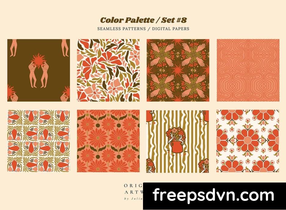 groovy boho seamless patterns papers retro woman 54bnzjf 1