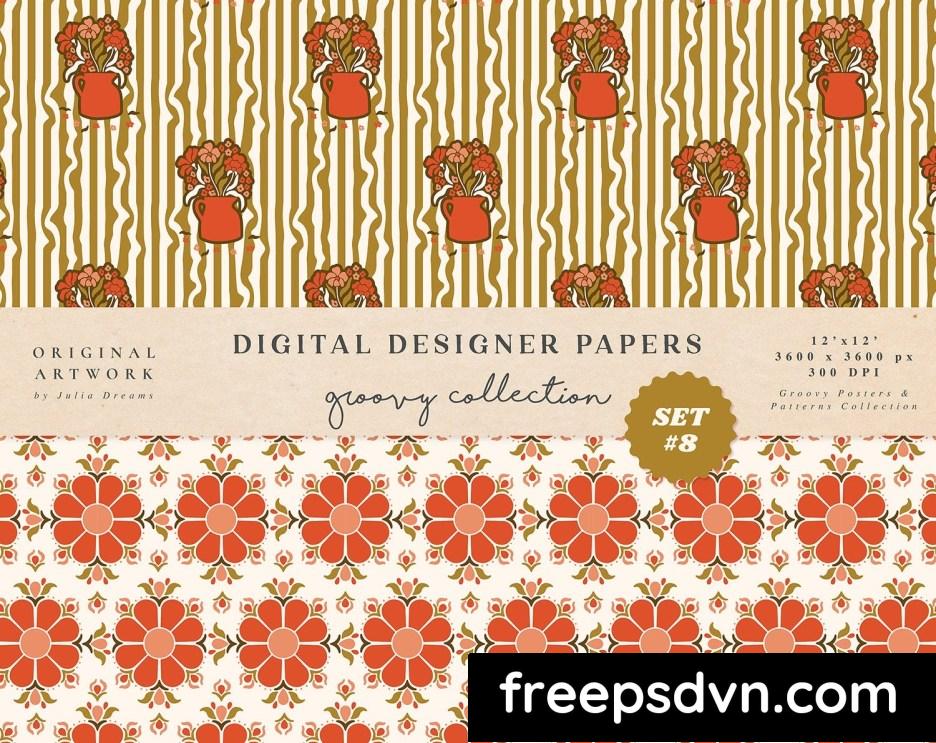 groovy boho seamless patterns papers retro woman 54bnzjf 5