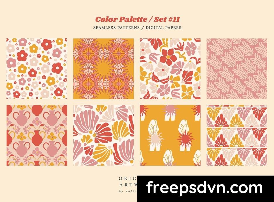 groovy boho seamless patterns papers summer flower ezg34x8 1