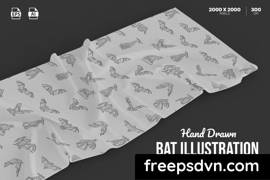 hand drawn bat illustration set ws6u53j 0 1