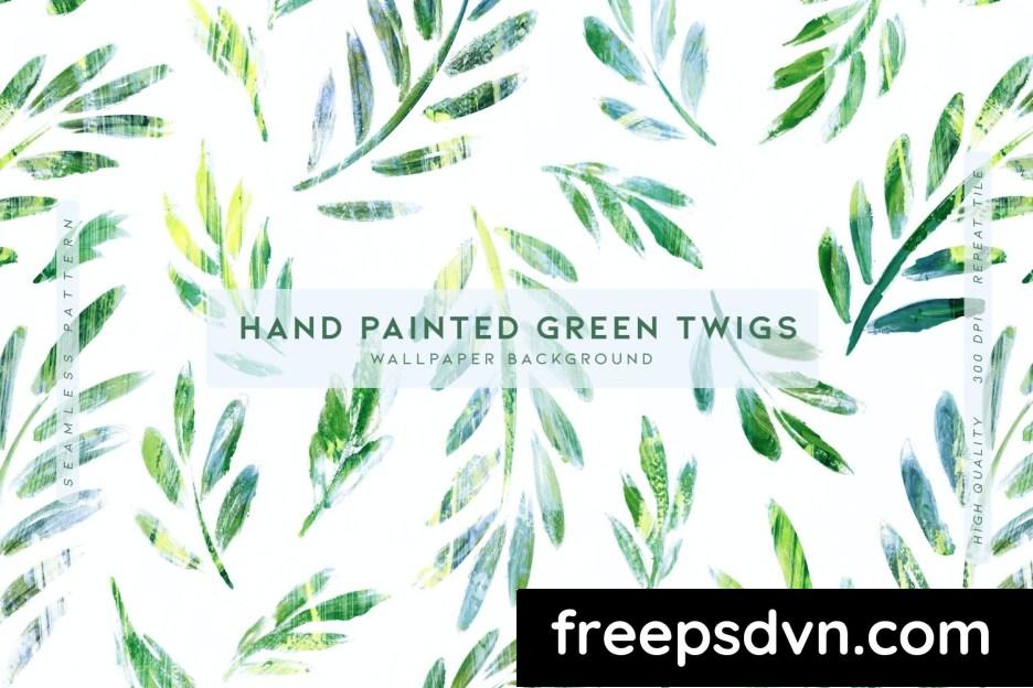 hand painted green twigs 3324sml 0 1