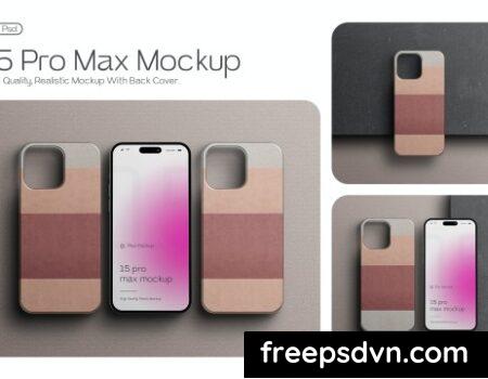 iPhone 15 Pro Max Back Cover with Phone Mockup Set MRE4VSJ 0