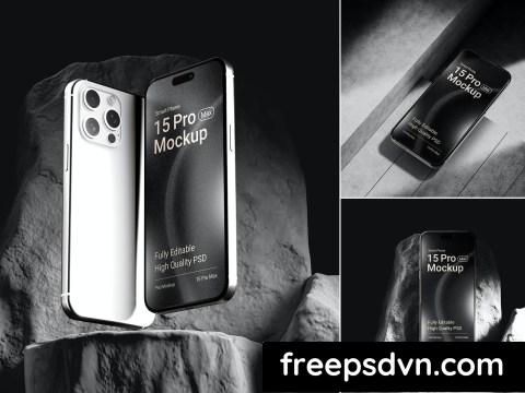 iPhone 15 Pro Max Smartphone Screen Mockup Set QR4JGC5 0