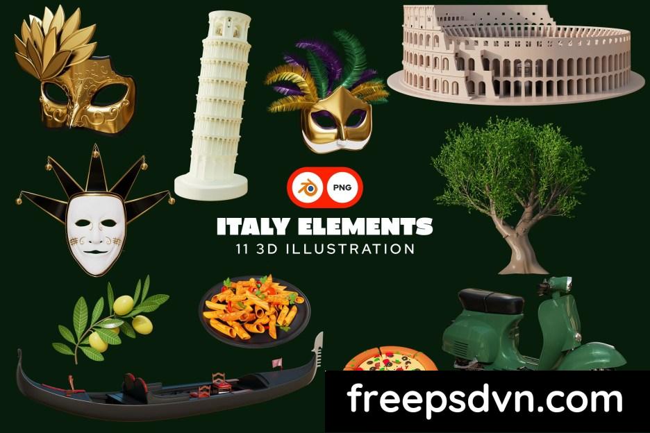 italy elements 3d illustration pack a9zfgct 0 1