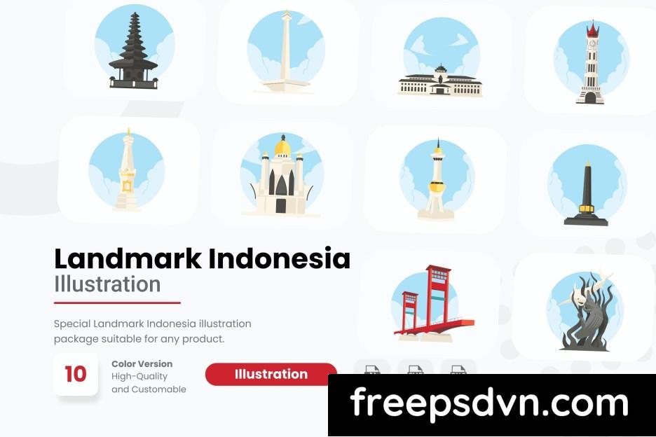 landmark indonesia illustrations collection 4npyntc 0 1