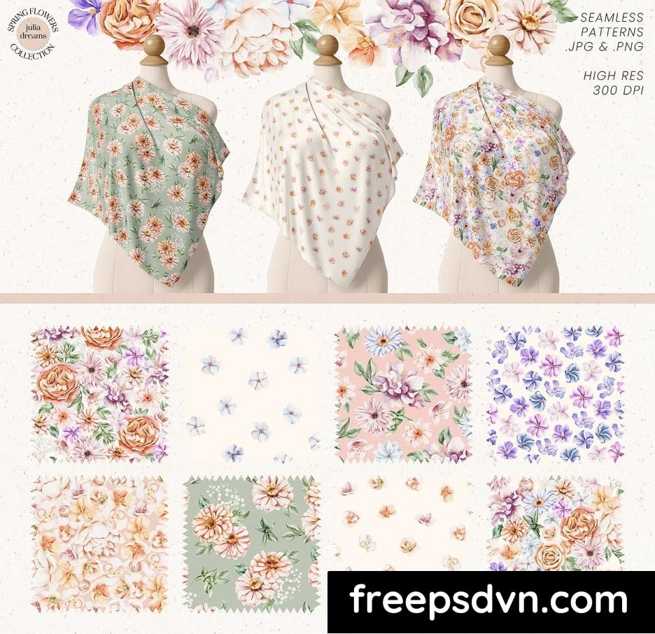pastel flowers spring floral seamless patterns nngq23c 4