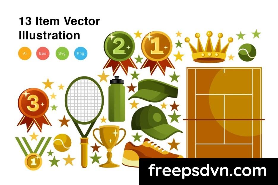 tennis elements vector illustration gkbus9k 2