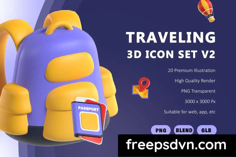 traveling 3d icon set v2 b96plsf 0 1