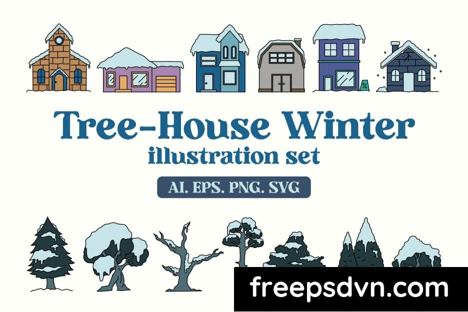 tree house winter illustration yryak73 0 1