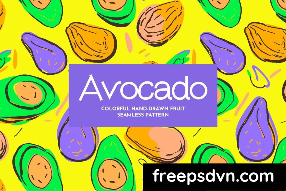 vibrant hand drawn avocado doodle seamless pattern uy8usx9 0