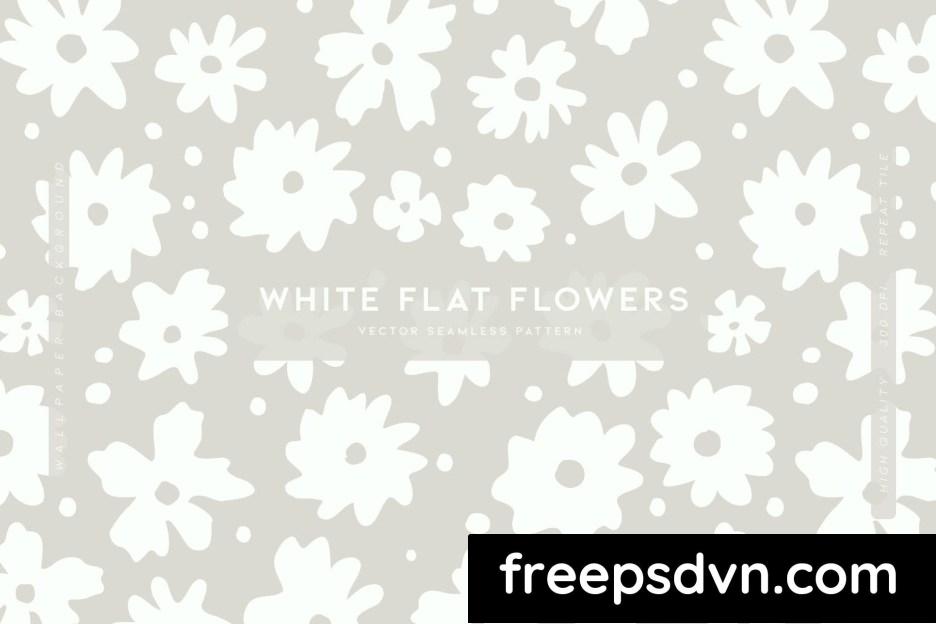 white flat flowers pattern duo r8erf4b 0 1