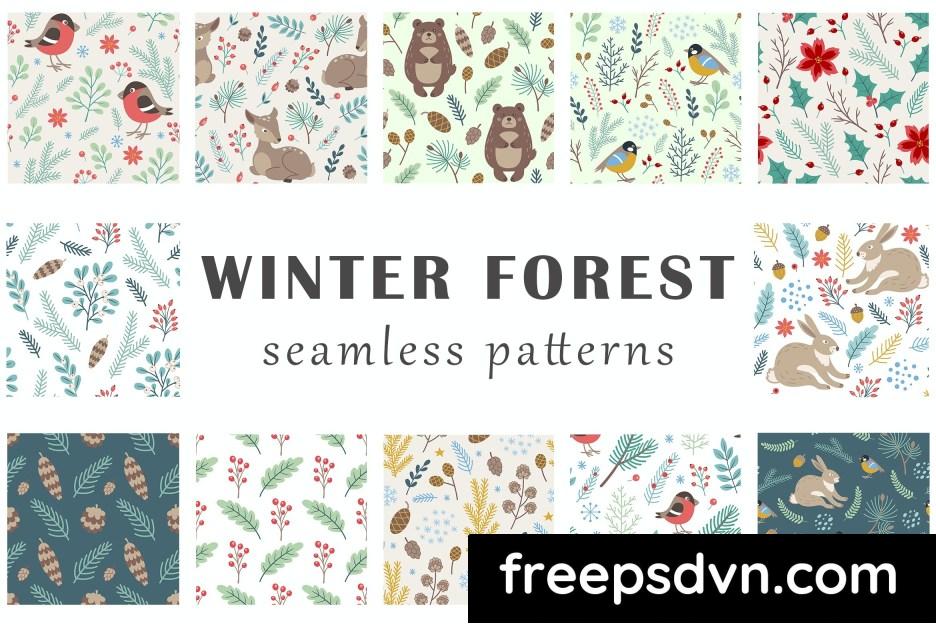 winter forest seamless patterns xl8hfnj 0 1