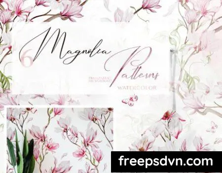 6 Magnolia seamless patterns 6PS4Q7N 6 Magnolia seamless patterns 6PS4Q7N 0