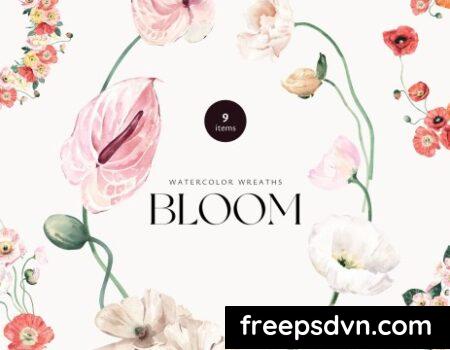 Bloom Watercolor Wreaths 2XH5KJL Bloom Watercolor Wreaths 2XH5KJL 0 scaled 1