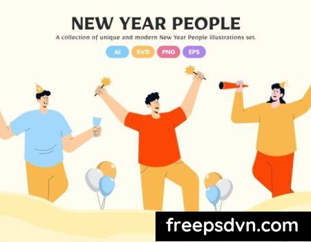 Celebration New Year People Illustration PMPK4HK Celebration New Year People Illustration PMPK4HK 0