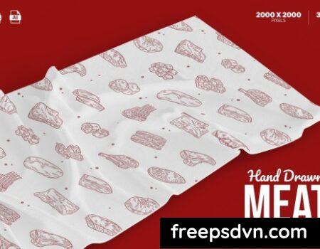 Hand Drawn Meat Set NZXUA2E Hand Drawn Meat Set NZXUA2E 0