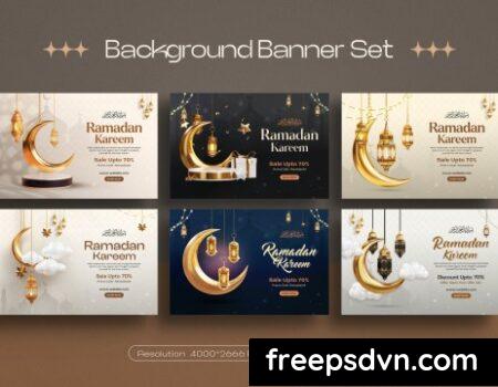Ramadan Kareem Sale Banner Design Template Set MEFTHSY 0