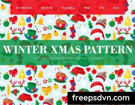 Winter Christmas Seamless Pattern 4KUVTFE Winter Christmas Seamless Pattern 4KUVTFE 0